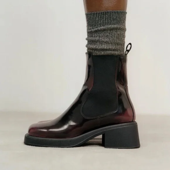 Vagabond Dorah Chelsea Boots Wine Red Anthropologie - Picture 3 of 8